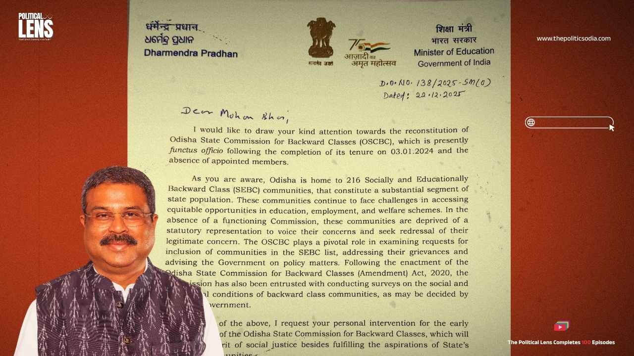 Dharmendra Pradhan requests the Chief Minister for immediate restructuring of the Odisha State Backward Classes Commission