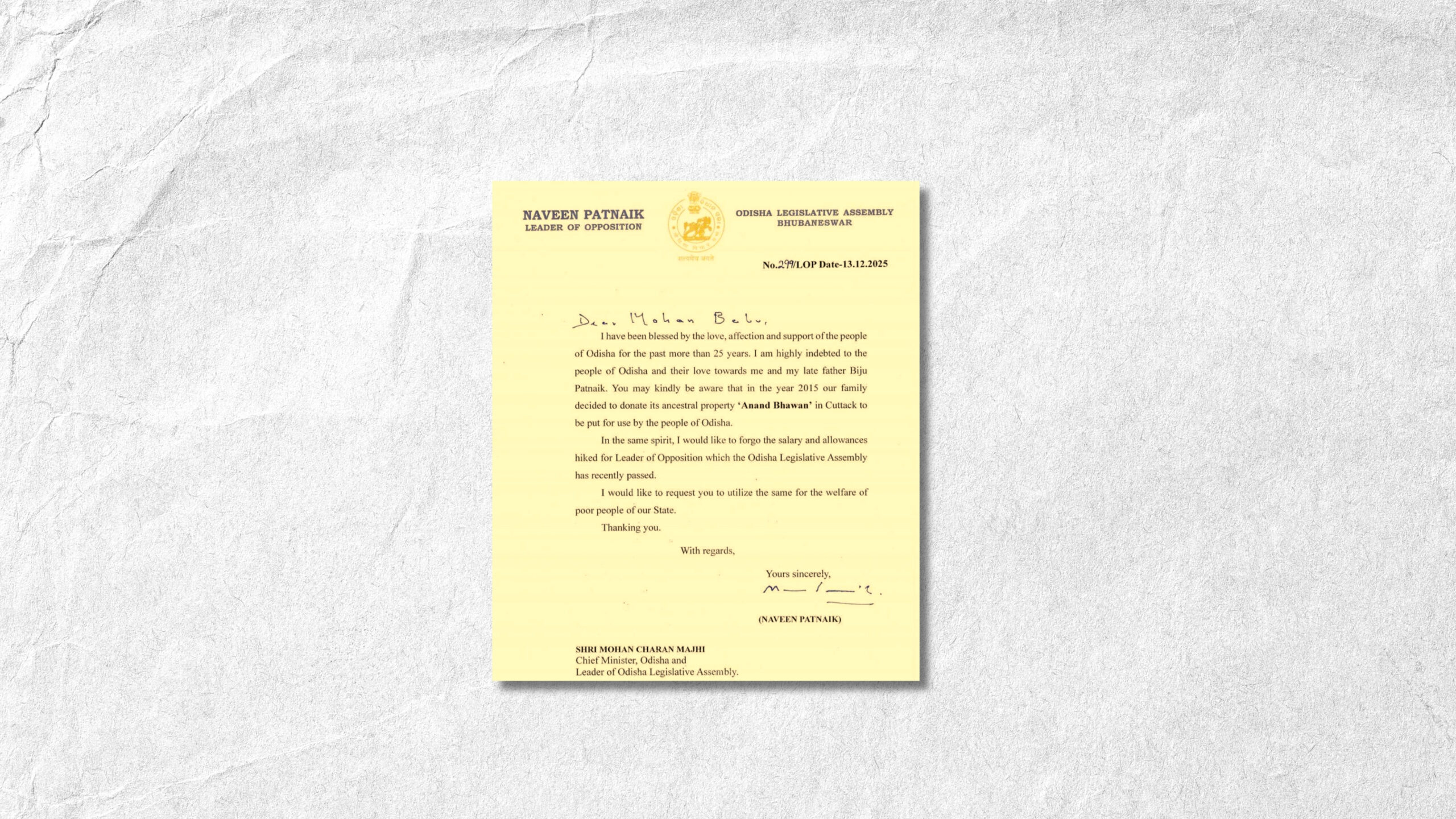 Salary Hike Sparks Political Debate in Odisha as Naveen Patnaik Refuses Increased Pay