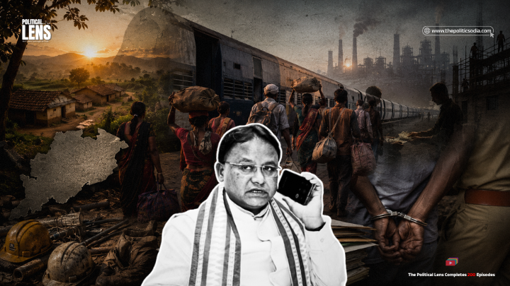 Chief Minister Mohan Charan Majhi reviewing measures to stop distress migration from Keonjhar after the Tamil Nadu gas tragedy that claimed the lives of 14 Juang tribal migrant workers. The Odisha government has directed the Labour Department to strengthen local employment, crack down on illegal labour agents (Dadan Dalals), and prevent unsafe interstate migration through better livelihood opportunities and enforcement.